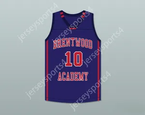 사용자 정의 모든 이름 번호 남성 청소년/어린이 Darius Garland 10 Brentwood Academy Eagles Dark Blue Basketball Jersey 1 Top Stitched S-6xl