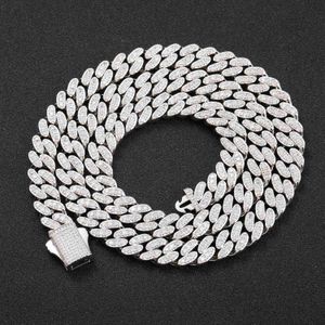 925 Silver Mosan Diamond 9mm Linha única Diamante Chain Chain Pure Colar de Prata Certificado de Correia da fivela de mola de mola