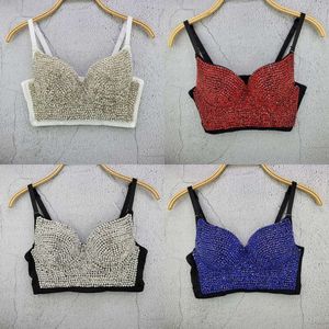 Bustier Bead Corset Pearls Diamond Push Up Night Club Bralette Women's Fashion Bra Cropped Top Plus Size 220316