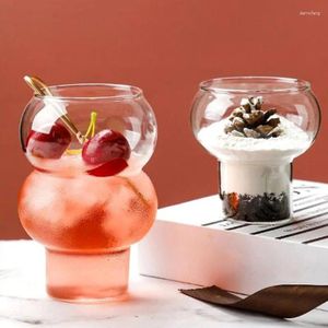 Bicchieri da vino a forma di torcia trasparente in vetro resistente al calore a tazza d'acqua a strato a strato singolo dessert gelato barre