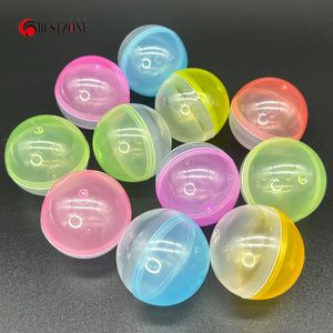 50Pcs 45mm Plastic PP Toy Capsules Half Transparent Colorful Round Surprise Ball Easy Open Lock For Amusement Vending Machine 240422