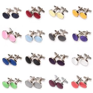 Links 1Pair Mens Cufflinks para Busines Fashion Camisa de casamento Homens Homens de pano sólido de pano sólido Acessórios de abotoadia