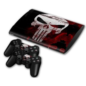 Klistermärken Nytt spel Red Skull Vinyl Skin Cover Decal Sticker för PS3 Super Slim 4000 Console + 2 Controller Skins TNPS3S40005038