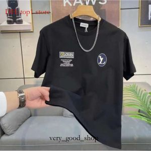 T-shirts de camisetas masculinas de LVSE, moda dos jovens de algodão mercerizado de algodão curto verão personalizado slim fit