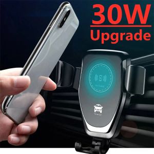 Ladegeräte 30W drahtloser Fast Ladegerätauto Mount AIR Vent Mobiltelefonhalter für iPhone 13 12 11 Pro Max XIAOMI Samsung