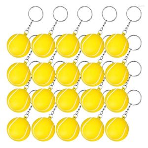 Keychains 20 Pack Tennisball Gelb für Partybevorzugungen der Schule Karneval Belohnung Sporterstück SOUVENIR