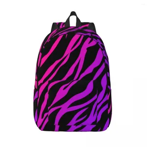 Backpack Men Mulheres Escola de grande capacidade para estudante rosa rosa zebra bolsa