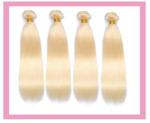 Brasilianskt jungfru hår 4 buntar 613 blond silkeslen rak fyra bundle 100 mänskliga hårförlängningar dubbla wefts4278981