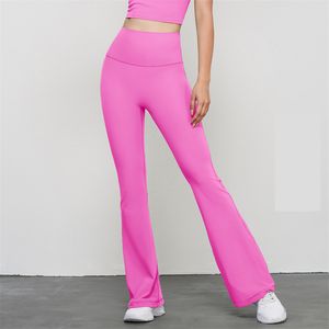 ll Womens Yoga Flared Pants Summer Ladies High Waist Slim Fit Belly Bell-bottom Trousers Shows Legs Long Yoga CK41037