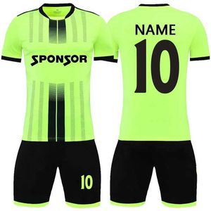 Fans Tops Tees Custom Soccer Shorts Trikots für Männer Frauen Kinder Erwachsene Erwachsene Fußball -Trikotssey Set atmable Football Uniform eine Name Nummer y240423
