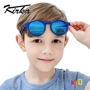 Occhiali da sole per bambini polarizzati flessibili per bambini da sole per 7-12 anni ragazzi bambine TR90 UV400 sfumature Blue Eyewear Children 240412