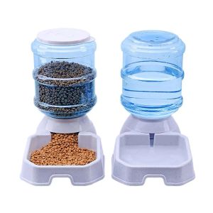 Feeders New 1Pc practical 3.8L Automatic Pet Feeder Large Capacity Water Food Holder Dog Drinking Bowl Pet Supply Accessories Pet Bowl