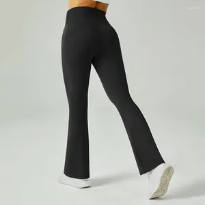 Calça feminina flage leggings para mulheres com cintura alta barriga de barriga de bootcut casual saindo yoga