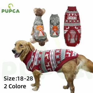 Sweaters PUPCA Dog Ugly Christmas Reindeer Sweater Xmas Pet Winter Knitwear Clothes Warm Turtleneck Sweater Outfit for Medium Large Dogs