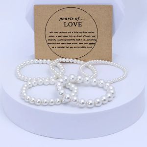 Strands 410 mm imitazione perle perle regolari regolati bracciale elastico da 18 cm per donne varie dimensioni o regalo di nozze personalizzabile a catena