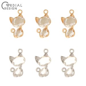 Pärlor Cordial Design 50st 9*17mm Cz Charms/Hand Made/Earrings Accessories/Cat Shape/Pendant/DIY Making/Jewelry Findings Components