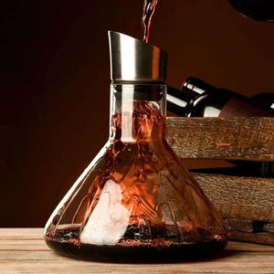 Filtrasyon Şarap Dahası Yaratıcı Şeffaf Buzdağı Tasarım Kurşunsuz El Üflemeli Kristal Cam Goldrush Barware Decanters 240419