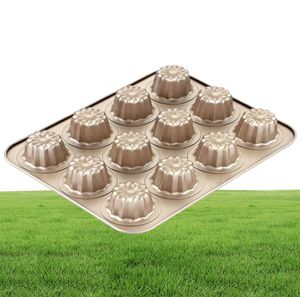 Canele Mold Cake Pan 12Cavity NonStick Cannele Muffin Bakeware Cupcake Pan for Oven Baking for Holiday and Vacations2774213