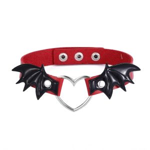 Collane Halloween Bat Wings Collana girocollo per donne Cuore Cuore Collar Gioielli Goth Gioielli Cosplay Accessori gotici