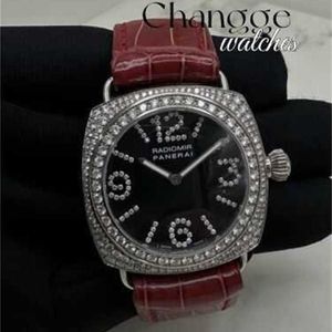 Titta på Designer Watches De Luxe Factory Pererei Radiomer Platinum/Diamond Women's Watch 00145