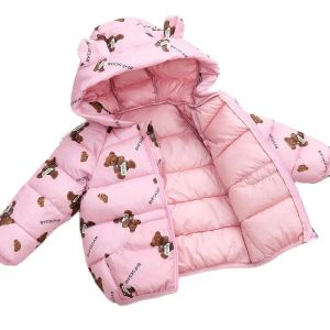 Płaszcze mody niemowlę maluch w dół kurtki zimowe kurtki dla dzieci chłopców wierzchnia kreskówka niedźwiedź nowe ubrania dla dzieci