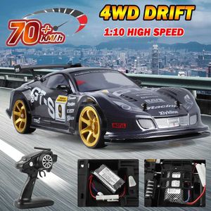 Electric/RC Car 70 km/H RC Car Toy 1 10 High Speed ​​Drift Racing Car Remote Control Vehicle 4WD GTR Sports Car Toys for Children Boy Birthday Present T240422