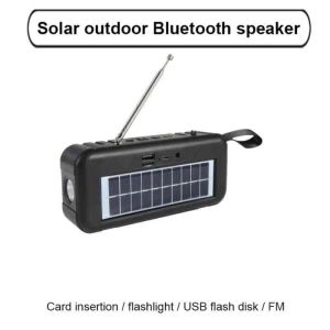 Radio Radio Odbiornik Bluetooth Compatybilny głośnik z Radio FM Portable Outdoor Column Bezprzewodowy głośnik 5 Klasyczne kolory 500 mAh Solar