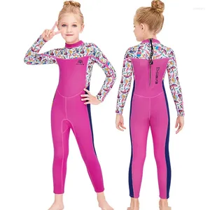 Swimwear femminile 2,5 mm Girls Guards Rash Neoprene Kawaii Swimsuit Full Body Sun Protection Children Sports Water Sports Snorkeling Surf