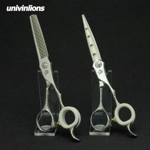 Shears Univinlions 6" Haircutter Ripple Handle Hot Hair Scissors Hairdressing Scissors Kit Hair Cutting Scissors Hairdressing Tools