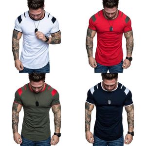 Summer 2024 Men's Crew Neck Pattern Arm Zipper T-shirt New Style Male Personality Short Sleeve