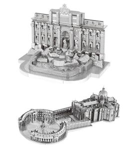 2pc Set Nanyuan 3D Metal Puzzle Trevi Fountain och St Peter039S Basilica Building Model DIY Laser Cut Montering Jigsaw Puzzle To6579806870