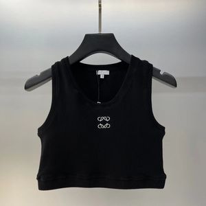 Designer tank top women vest tops tees clothing tees shirts Summer Women Tops Tees Crop Top Embroidery Sexy Black White Casual Sleeveless Backless Top Shirts