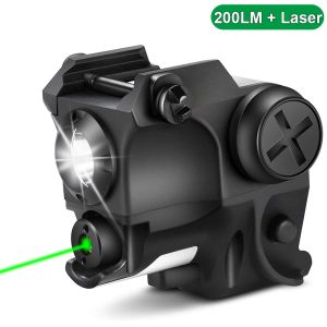 Lights Green/Red Laser Sight Flashlight Combo for Pistols Rifles 200LM Tactical Gun Light LED Flashlight 20mm Rail for Taurus G2 G2C G3