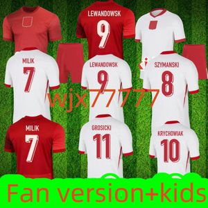 Yeni 1: 1 Polonya 2024 Lewandowski Futbol Formaları Erkekler Kit Polonia 2025szymanski Milik Zalewski Zielinski Polonya Futbol Polen Üniforma Boy 24 25 Gne Bednarek