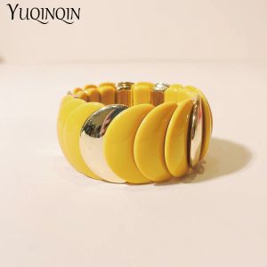 Strängar nya vintage breda länkpärlor armband hartskedjan justerbara armband armband för kvinnor charm trendande smycken färgglad fest gåva