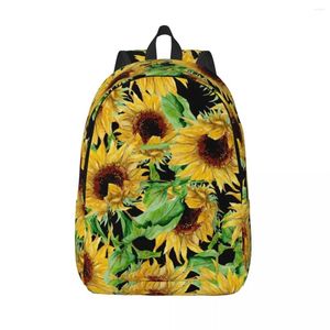 Laptop de mochila exclusiva aquarela de girassóis bolsa escolar de escolar