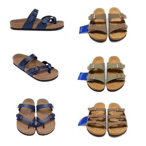 Frauen Männer Bostons Clog Sandalen Doppelschnalle Flachrutsche Kork Slipper Arizonaler Sommer Leder Favorit