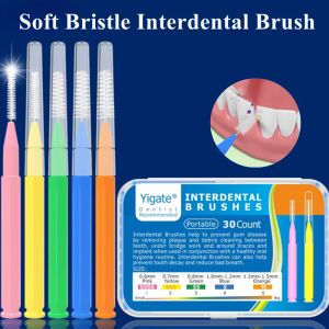 Teste da 30 pezzi/ scatola ISHAPED ISHAPED Interdental Brush Setola morbida Crenma interdentale Correzione ortodontica Strumento di pulizia della cura orale