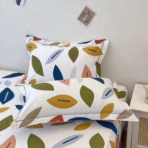 Pillow Thick Pure Cotton Printed Pillowcase 48X74cm Home Double Pillow Cover New Soft Skinfriendly Big Student Adult Pillowcase 1 Pair