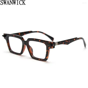 Okulary przeciwsłoneczne ramy Swanwick retro okulary dla kobiet Tr90 mężczyzn Square Optical Vintage European Style Unisex Black White Sprzedaż