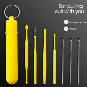 Trimmare Set Set rostfritt stål öronplockverktyg Örvax Remover Cleaner Ear Cleaning Spoon Ear Protector Ear Picker Earpick Sticks