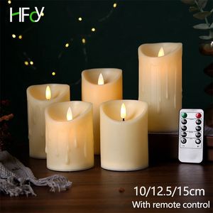 10/12.5/15 cm LED Electronic Candle Light Haushalt rauchlose Beleuchtung Geburtstag El Hochzeitsdekoration mit Fernbedienung 240417