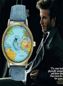 Masowe kobiety mężczyźni unisex zegar mody Vine mini swobodny mapa świata zegarki autorstwa samolotowego wybierania kwarcowego kwarcowego zegarek kwarcowy kwarc Watch1192715