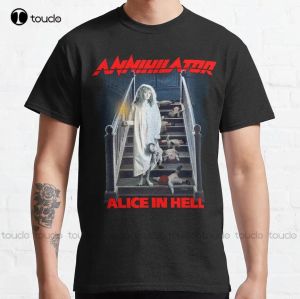 T-shirt Annihilator Alice In Hell Classic Old School Metal Classic Tshirt Men Shirts Custom Aldult Teen unisex mode roligt nytt