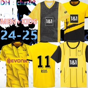 24 25 Sancho Soccer Jerseys Reus Dortmunds 50 عامًا في Westfalenstadon Special 2024 2025 Borussia Soccer Haller Football Shirt Neongelb Brandt Men Kids Kit