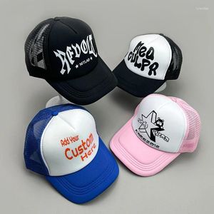 Caps de bola Letra de hip hop de rua Cool Letra colorida Homens de malha colorida Mulheres Chapéus de beisebol Algodão verão ajustável Snapback Sport Sport