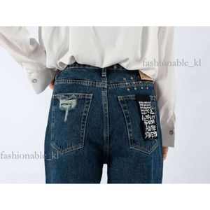 Ksubi Jeans Designer High Waist Straight Barrel Outside Slit Design Dark Blue Denim Pants Woman Purple Jeans 992
