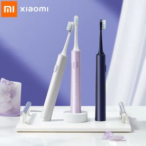 Kafalar Orijinal Xiaomi Mijia Sonic Elektrikli Diş Fırçası Seti T302 Ultrasonik Diş Beyazlatıcı IPX8 Su geçirmez Oral Hijyen Temizleme Fırça