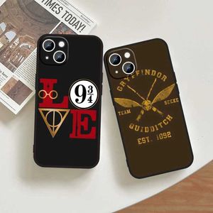 Cell Phone Bumpers Cartoon Cute Potters Wand Harries Phone Case For iPhone 15 Ultra 14 13 12 11 XS XR X 8 7 Pro Max Plus mini Black Cover Y240423