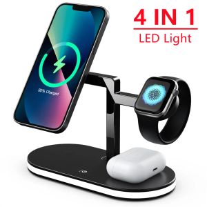 Chargers 4 in 1 Magnetic Wireless Charger Stand For iPhone 14 13 12 Pro Max Apple Watch 7 For Airpods Pro Induction Fast Charging Station